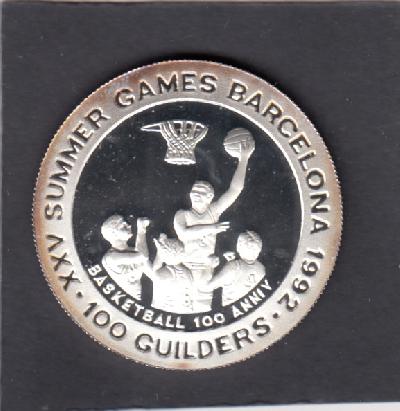 Beschrijving: 100 Gulden S-OLYMPIC 92 BASKETBALL(999)